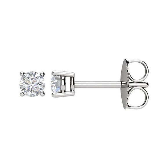 Platinum 3.4mm Round 1/3 CTW (G-HSI2-SI3) Diamond Basket Style Studs